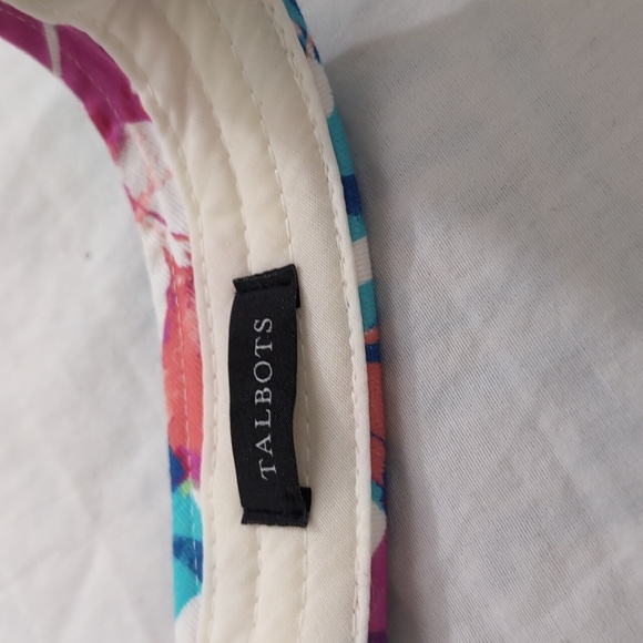 3/$21 TALBOTS Canvas Adjustable Visor Floral Hat Sz O/S - Picture 4 of 6